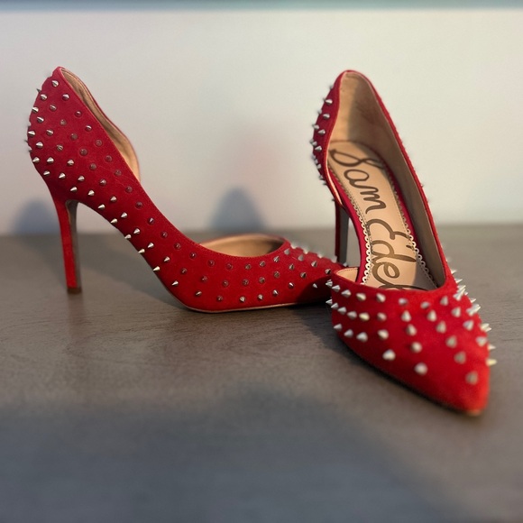 Women's Hadlee Pointed-Toe Studded Suede Pumps 7.5/37.5 - Picture 3 of 8